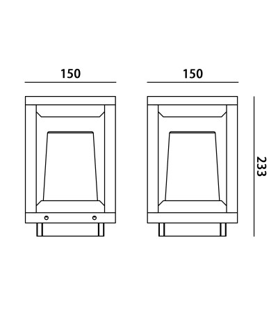 SOBREMURO TOULOUSE 1XE27 NEGRO IP54